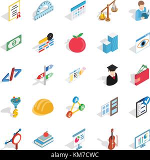 Computation icons set, isometric style Stock Vector
