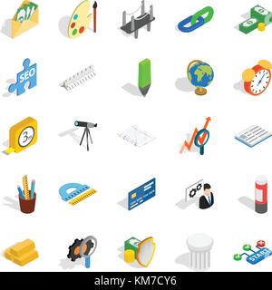 Compute icons set, isometric style Stock Vector