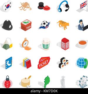 Excellent health icons set, isometric style Stock Vector