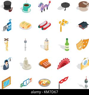 Measured life icons set, isometric style Stock Vector