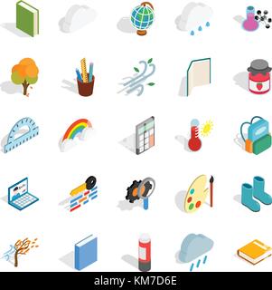 Epoch icons set, isometric style Stock Vector