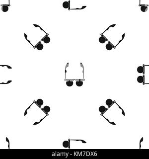Glasses with black round lenses pattern seamless black Stock Vector