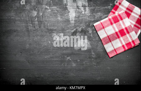 Serving background. Napkins. On a black chalkboard. Stock Photo
