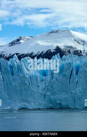 Terminal face of Perito Moreno Glacier, and Lago Argentino, Parque Nacional Los Glaciares (World Heritage Area), Patagonia, Argentina, South America Stock Photo