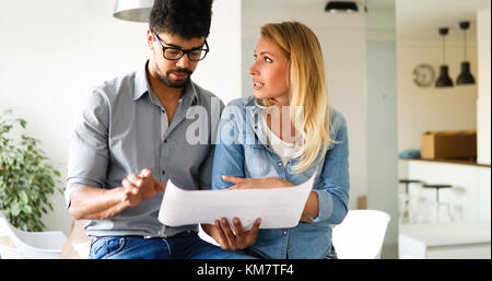 Architect colleagues working in office Stock Photo