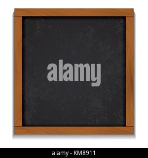 Chalkboard wood frame isolated on white background. Stock Vector
