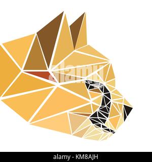 polygonal abstract geometric triangle cheetah. low poly color head. Stock Vector