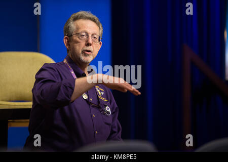 NASA Planetary Science Division Director Jim Green speaks during a press conference on the end of the Cassini-Huygens Saturn mission at the NASA Jet Propulsion Laboratory September 14, 2017 in Pasadena, California.  (photo by Joel Kowsky  via Planetpix)