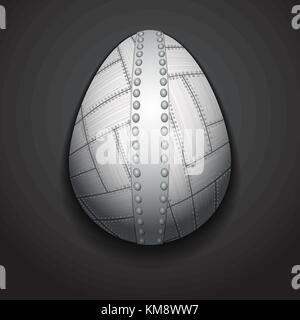 Stylish creative metal easter egg logo sample text. Stock Vector