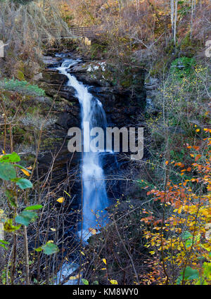 Part of the Rob Roy way, The Moness Falls at the Birks of Aberfeldy in Autumn Stock Photo