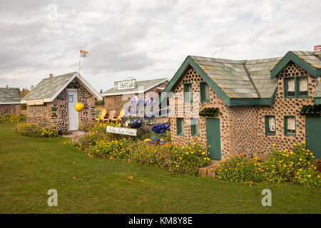 Point Prim, Prince Edward Island, Canada - October 26, 2017 :  Hannah's Bottle Village on Prince Edward Island, Canada. Stock Photo