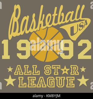 Basketball All Star League Artwork, Typography Poster, T-shirt