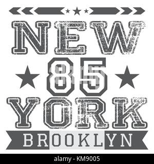 New York City retro vintage typography poster, t-shirt Printing design, vector Badge Applique Label. Stock Vector