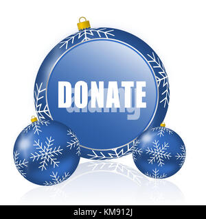 Donate blue christmas balls icon Stock Photo