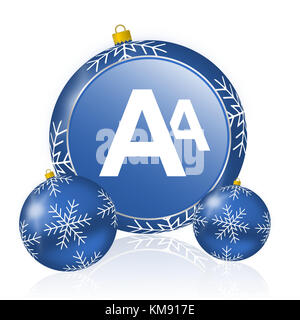 Alphabet blue christmas balls icon Stock Photo