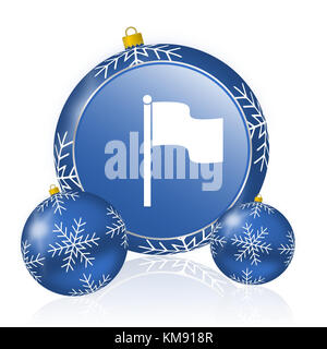 Flag blue christmas balls icon Stock Photo