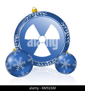 Radiation blue christmas balls icon Stock Photo