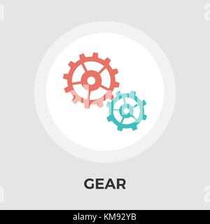 Gear Icon Vector. Flat icon isolated on the white background. Editable EPS file. Vector illustration. Stock Vector