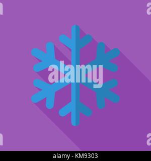 Snowflake icon. Flat vector related icon with long shadow for web and mobile applications. It can be used as - logo, pictogram, icon, infographic elem Stock Vector