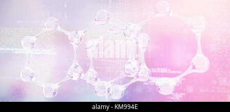 Image of data against dna structure Stock Photo