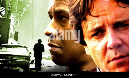 AMERICAN GANGSTER 2007 Universal Pictures film with Denzel Washington at left and Russell Crowe Stock Photo