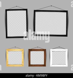 Wooden frame gallery set Stock Vector