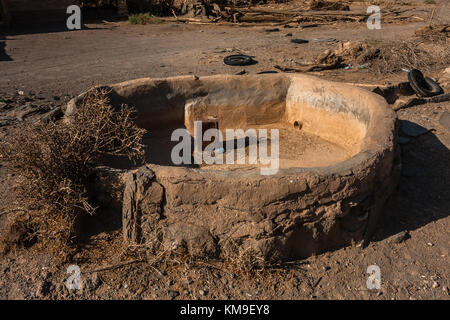 A pool in an abandoned village in Wadi Massal, Riyadh Province, Saudi Arabia Stock Photo