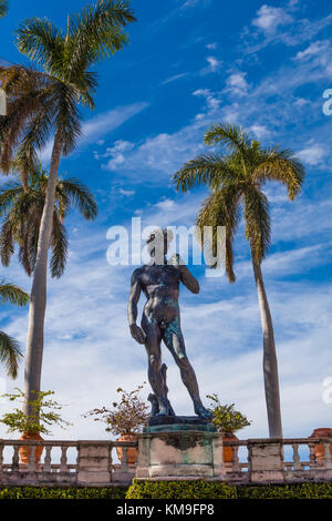 Replica of Michelangelo’s David statue in the Courtyard at The John and Mable Ringling Museum of Art in Sarasota Florida Stock Photo