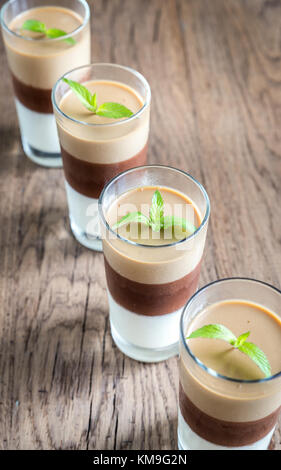 Jelly dessert in the glasses Stock Photo