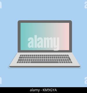 Computer with keyboard tab and pastel screen vector.Laptop new series. Stock Vector