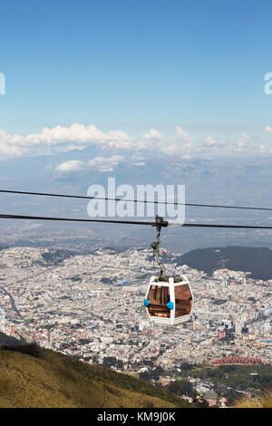 Quito Teleferico ( or Teleferiqo ) - a cable car from Quito, up the east side of Pichincha Volcano to lookout Cruz Loma, Quito, Ecuador South America Stock Photo