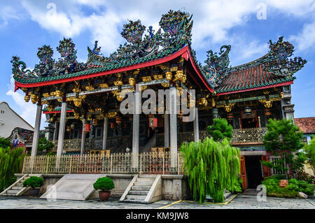 Penang, Malaysia - September 3, 2013: Famous Chinese clanhouse Leong San Tong Khoo Kongsi Chinese temple, a major attraction in historical George Town Stock Photo