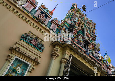 Penang, Malaysia - September 3, 2013: Oldest Hindu temple in Malaysia, Sri Mahamariamman Temple, Little India in historical George Town Stock Photo