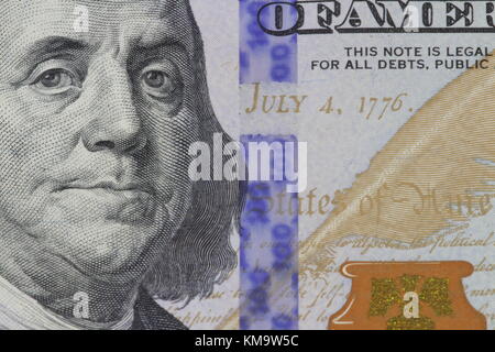 American dollar money Franklin portrait close-up Stock Photo