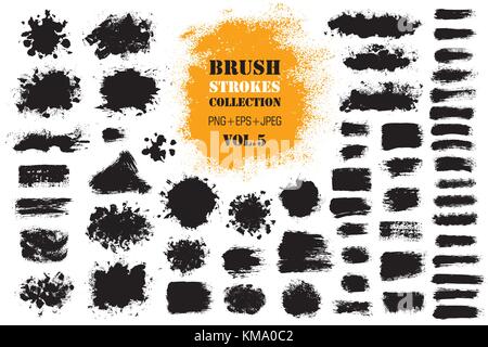 Brush Stroke Paint Boxes Set Stock Vector