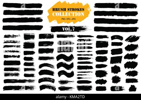 Brush Stroke Paint Boxes Set Stock Vector