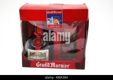 Grand Marnier Liquer And Glass Set Stock Photo