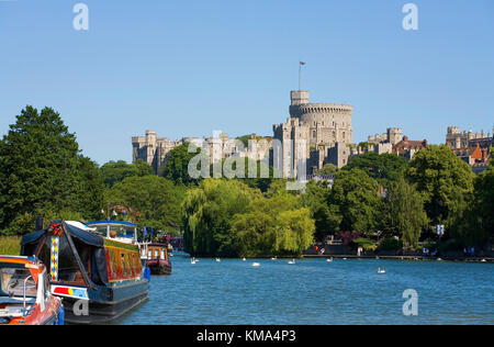 Windsor Castle and the river Thames in England. Stock Photo