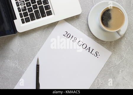 2018 goals paper,office supplies Stock Photo