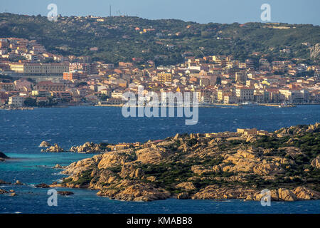 View from Palau to La Maddalena in Sardinia Stock Photo