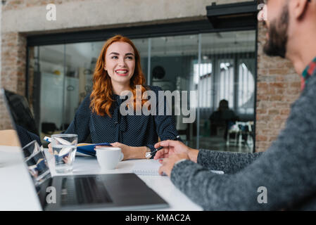 Having her first job interview Stock Photo