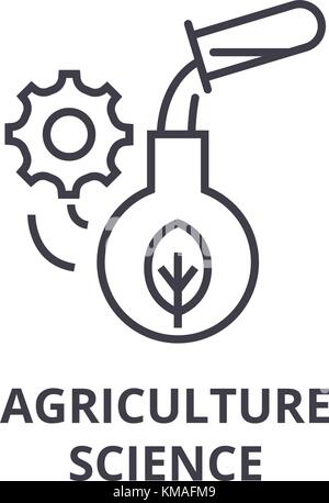 agriculture science line icon, outline sign, linear symbol, vector, flat illustration Stock Vector