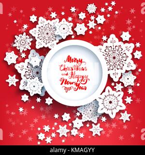 Winter snowflakes red Stock Vector