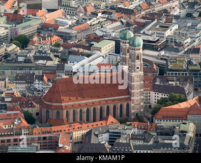 aerial view of Frauenkirche, Munich, Bavaria, Germany Stock Photo