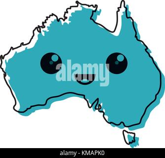 australia country map icon Stock Vector