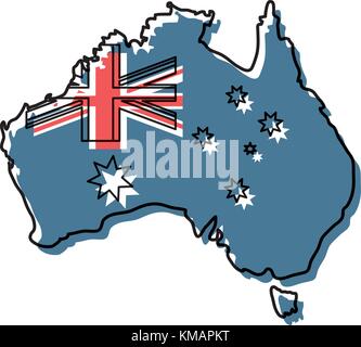 australia country map icon Stock Vector