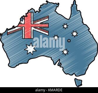 australia country map icon Stock Vector