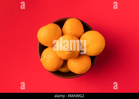 tangerines in bowl Stock Photo