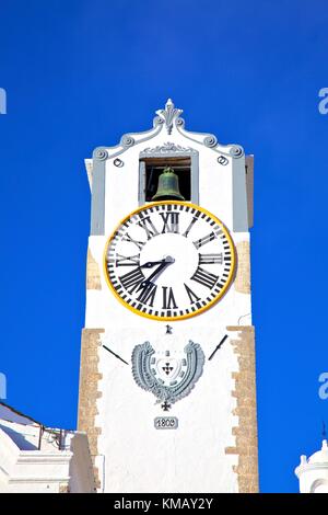 Clock Tower, St Maria of the Castle Church, Tavira, Eastern Algarve, Algarve, Portugal, Europe Stock Photo