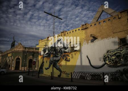 Centro de Hermosillo preserves a few buildings from the colonial period and time of the Mexican Revolution and the local and regional history of Sonora. Arquitectra is deteriorating and forgotten in some houses or buildings. This place is part of everyday life in the capital of Sonora. These neighborhoods were established around the iconic hill of La Campana in 1780, at that time the city was called Villas del Pitic. The avenisa Serdan and Hidalgo street are the heart of the center as well as the canton El Gran Taco now Barra Hidalgo and Club Obregon  Photo: LuisGutierrez / NorthPhoto.com Stock Photo